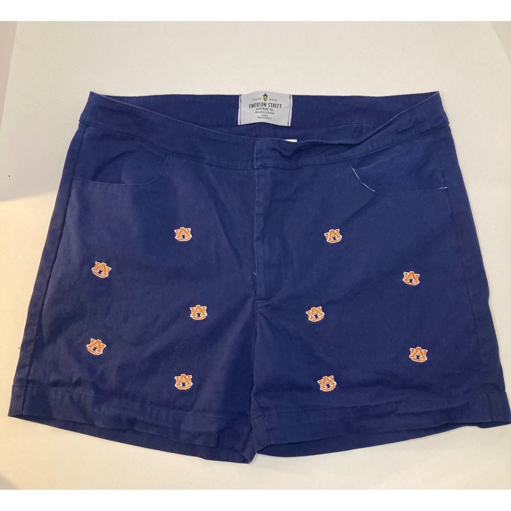 Womens Emerson Street Auburn University Shorts Navy Blue‎ L Cotton Spandex